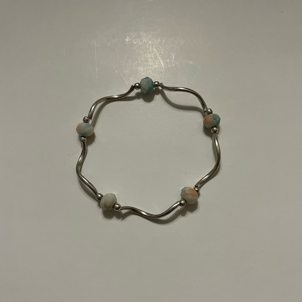 Orange and Blue Beaded Bracelet